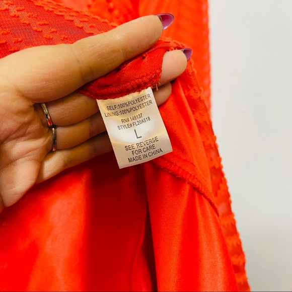 FAVLUX chevron red textured tiered mini dress - Picture 11 of 11